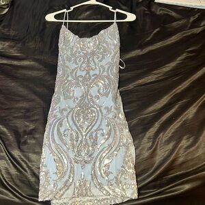 Baby blue short Windsor dress!